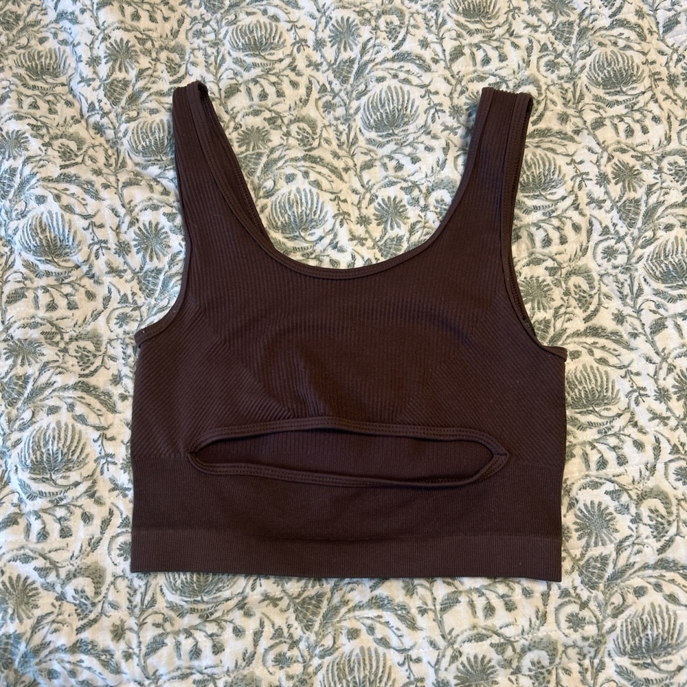 Urban Outfitters Brown Ribbed Knit Top